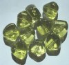10 21x13mm Acrylic Olivine Triangle Nuggets
